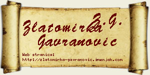 Zlatomirka Gavranović vizit kartica